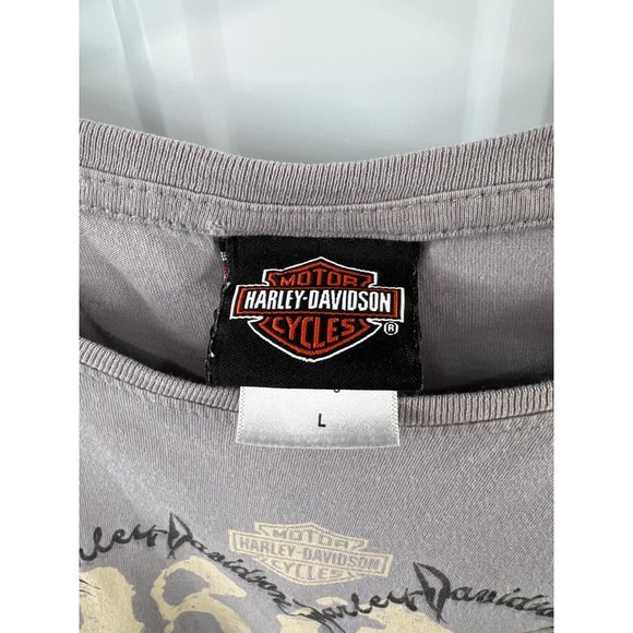 Harley Davidson Ride Free Short Sleeve T-Shirt Womens L Gray Printed Cotton - Picture 4 of 10